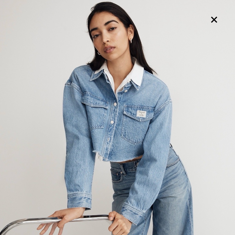 Madewell x Molly Dickson Cropped Denim Shacket